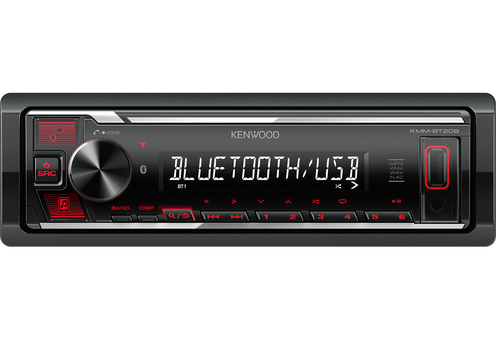 Kenwood KMM-BT209 Single Din Digital Media Receiver with Bluetooth