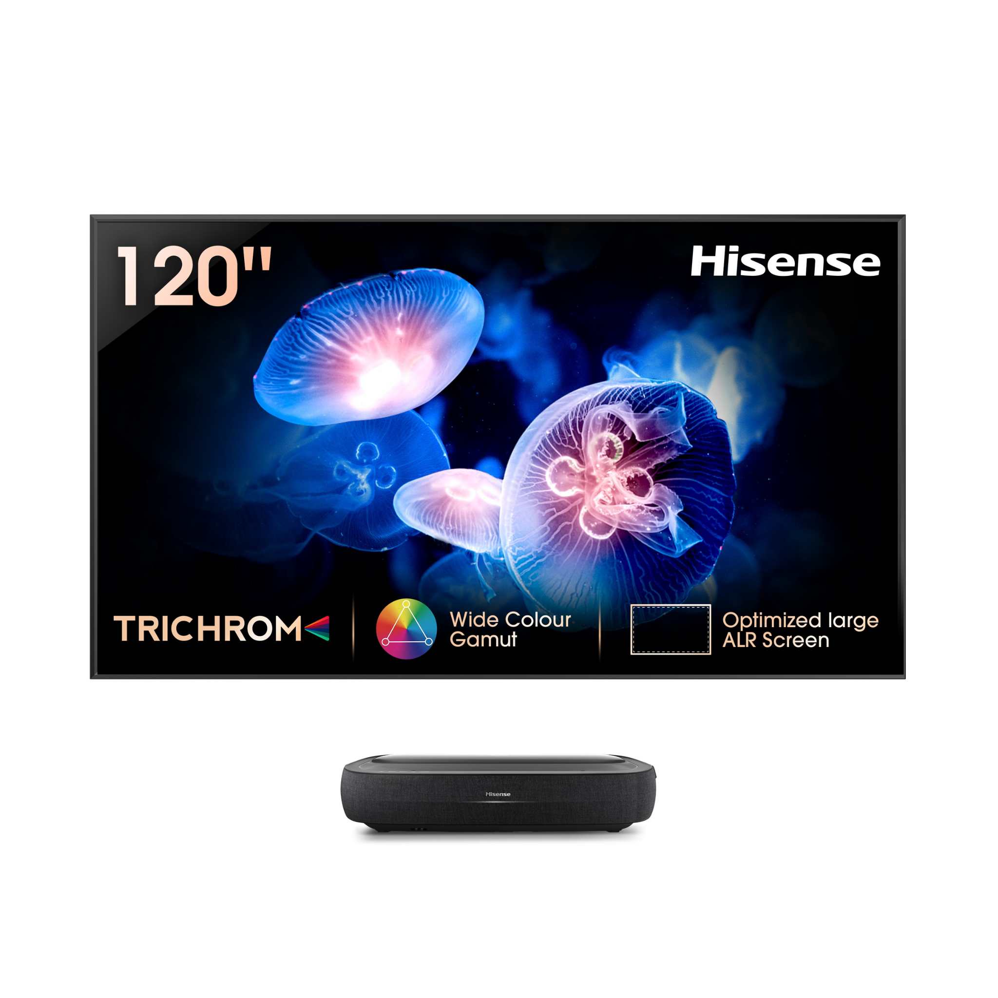 Hisense 120L9HTUKA 120 inch 4K Ultra HD HDR Smart Laser TV with Projector Screen