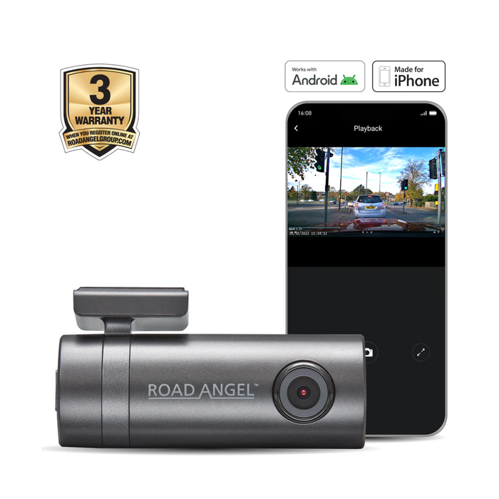 Road Angel HALO GO Compact Dash Cam | 1080P HD, Rotatable Lens, Parking Mode, Super Night Vision, Built-in Wi-Fi