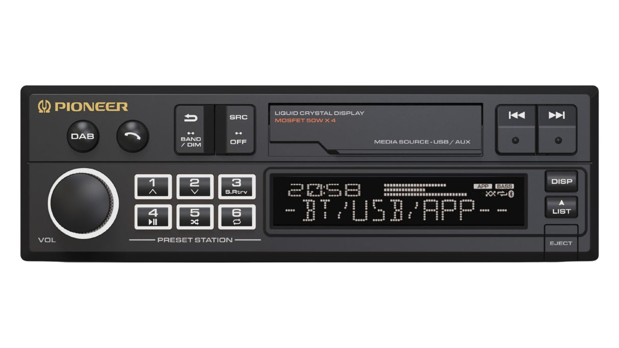Pioneer SXT-C10PS Retro Car Head Unit – DAB+, USB, AUX & Bluetooth Audio