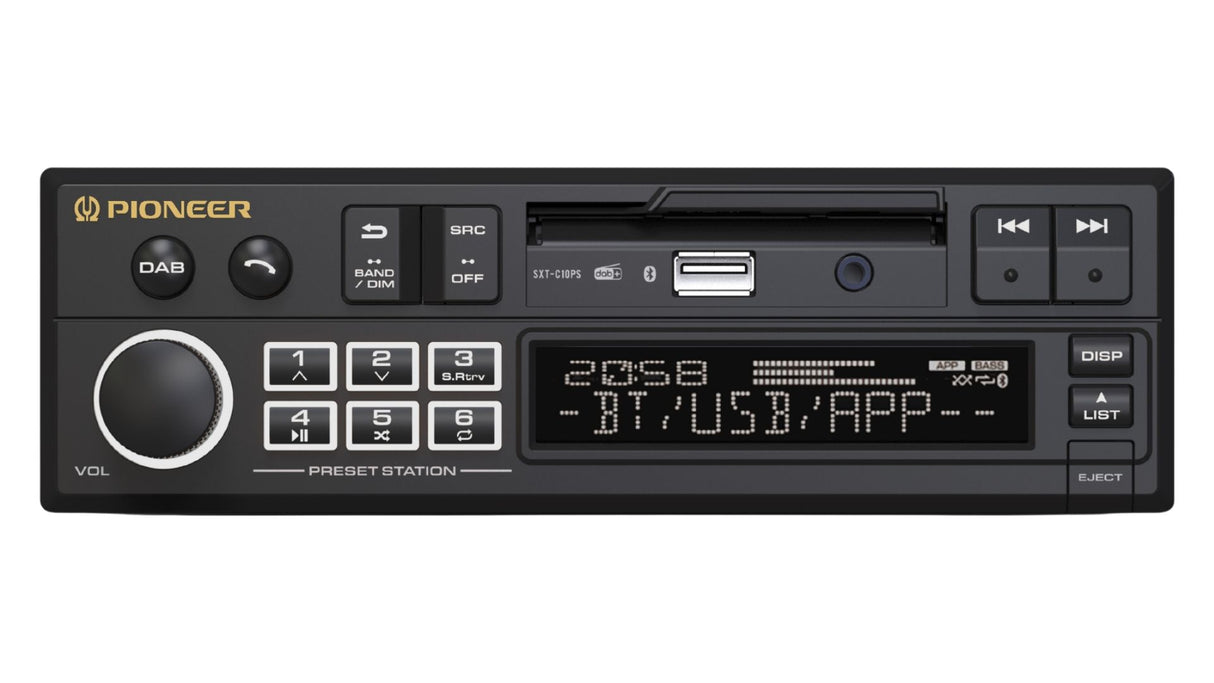 Pioneer SXT-C10PS Retro Car Head Unit – DAB+, USB, AUX & Bluetooth Audio
