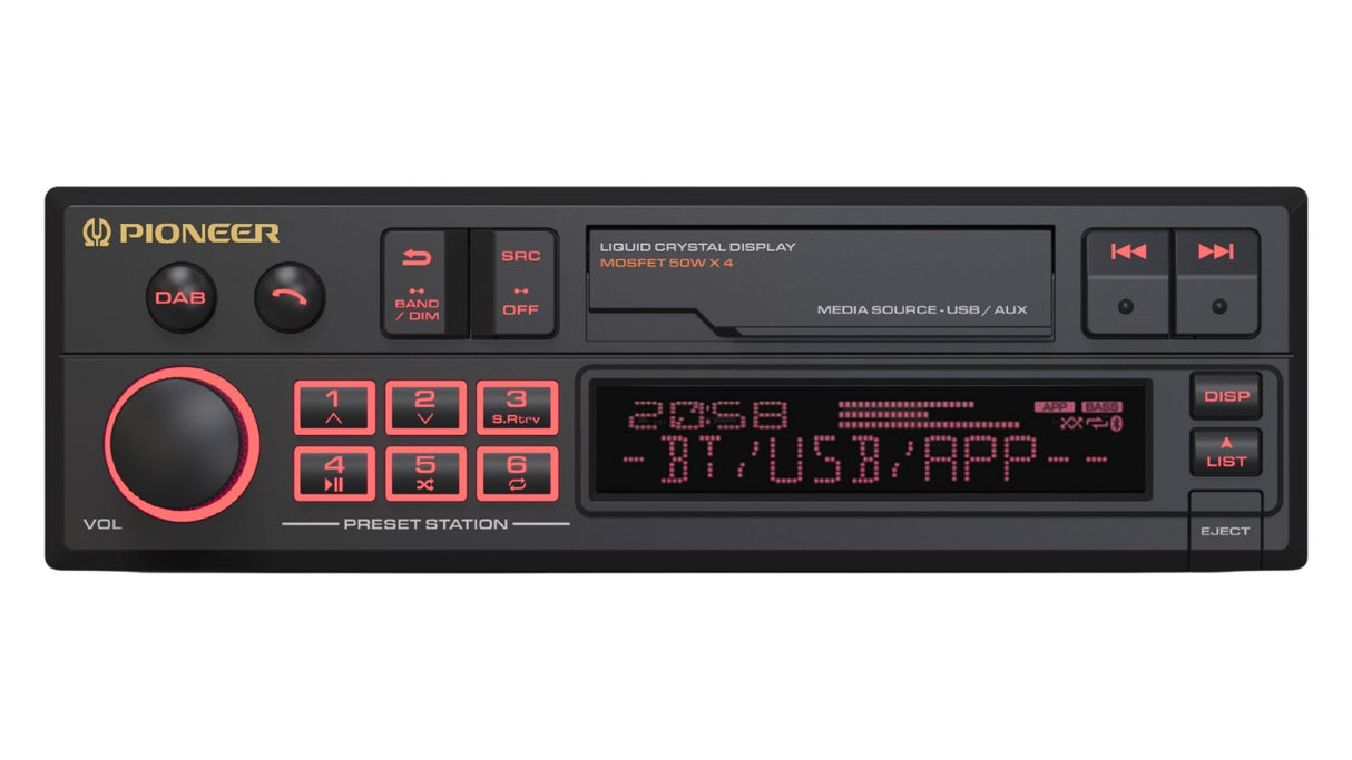 Pioneer SXT-C10PS Retro Car Head Unit – DAB+, USB, AUX & Bluetooth Audio