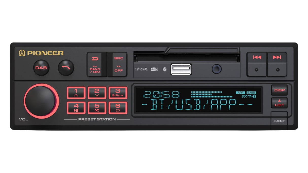 Pioneer SXT-C10PS Retro Car Head Unit – DAB+, USB, AUX & Bluetooth Audio