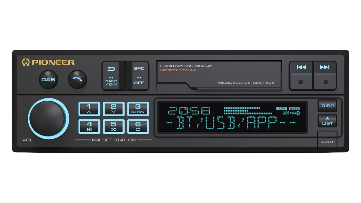 Pioneer SXT-C10PS Retro Car Head Unit – DAB+, USB, AUX & Bluetooth Audio