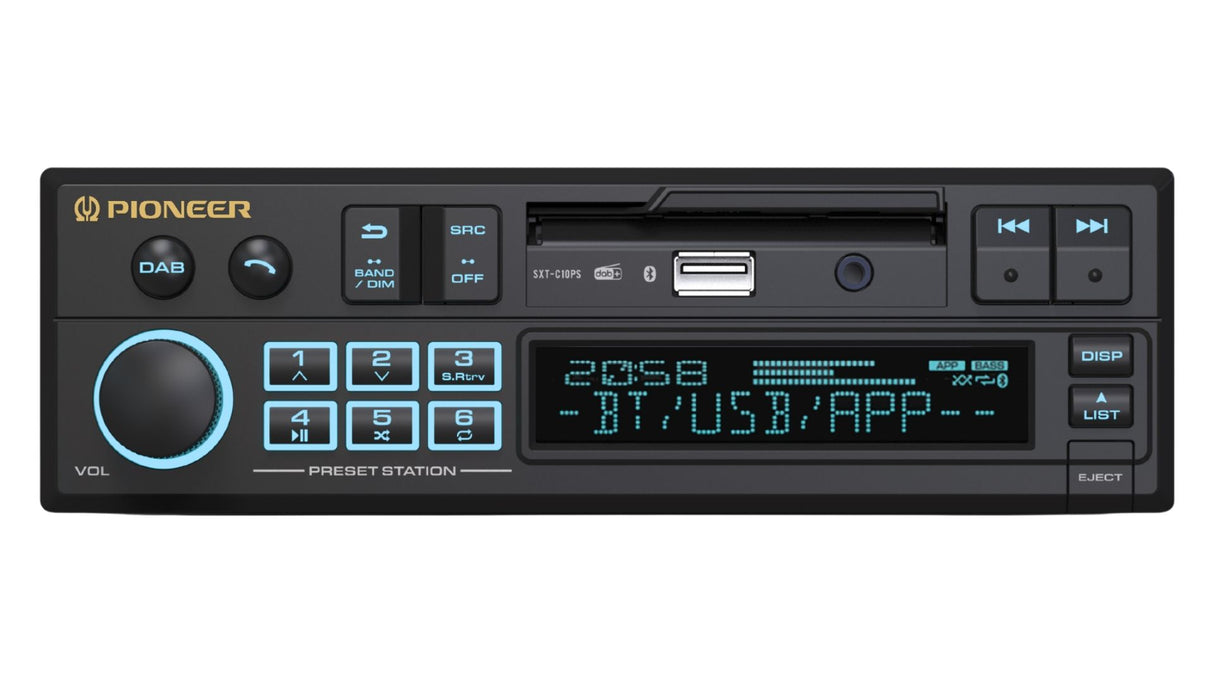 Pioneer SXT-C10PS Retro Car Head Unit – DAB+, USB, AUX & Bluetooth Audio