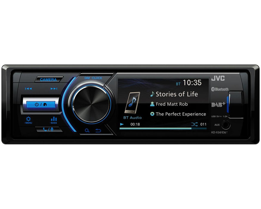 JVC KD-X561DBT Mechless 3" Screen Car Stereo with DAB & Bluetooth