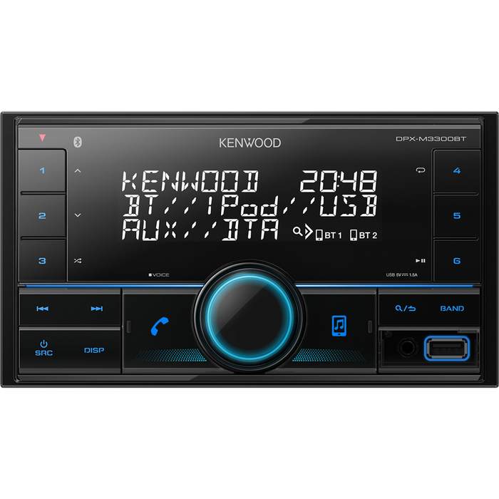 Kenwood DPX-M3300BT Mechless 2-Din Digital Media Receiver with Built-in Bluetooth