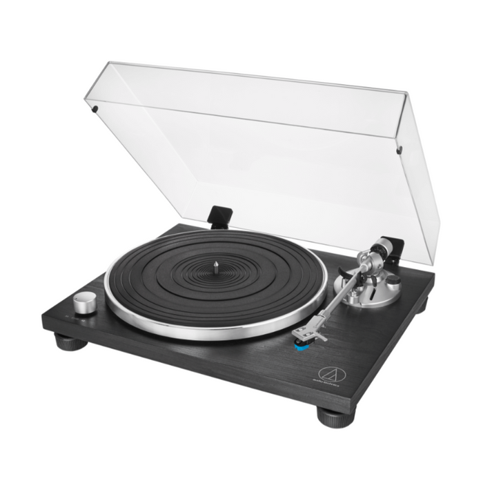 Audio Technica AT-LPW30BK Manual Belt-Drive Turntable with Premium Wood Finish (Black)