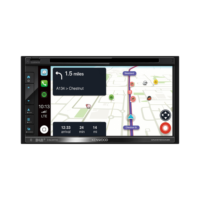 Kenwood DNX-5190DABS 6.8" Car Navigation System with Android Auto, Apple Carplay, Bluetooth and DAB+