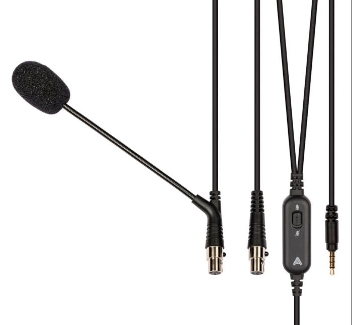 Audeze LCD-GX Boom Mic Cable with Splitter Adapter