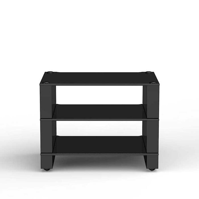 BLOK STAX 2G 3 SHELF BLACK GLASS/BLACK SIDES