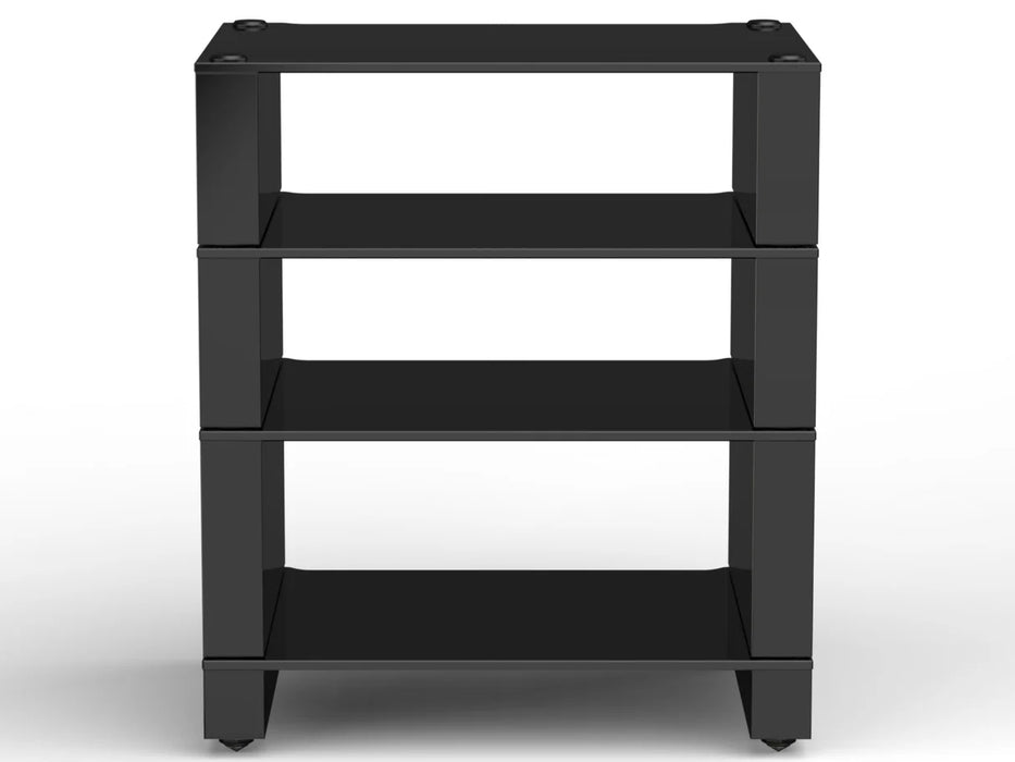 BLOK STAX 2G 4 SHELF BLACK GLASS/BLACK SIDES