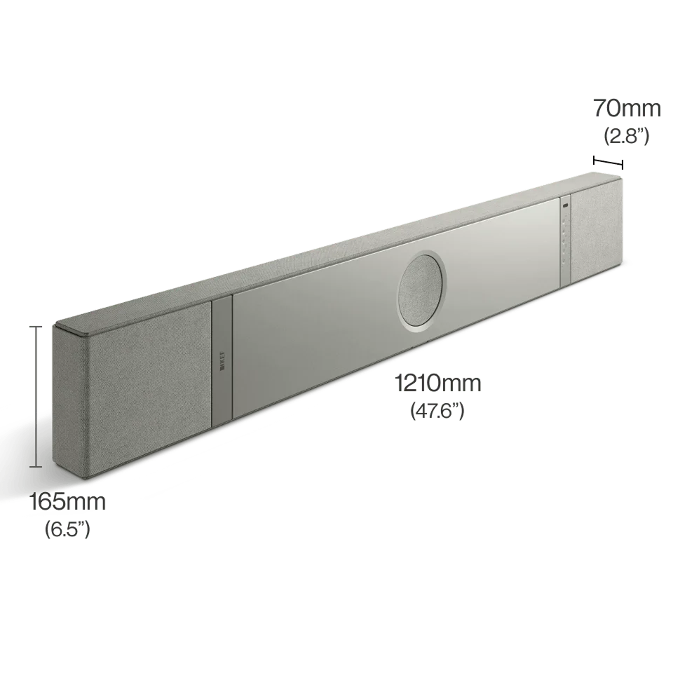 KEF XIO Sound Bar Silver Grey