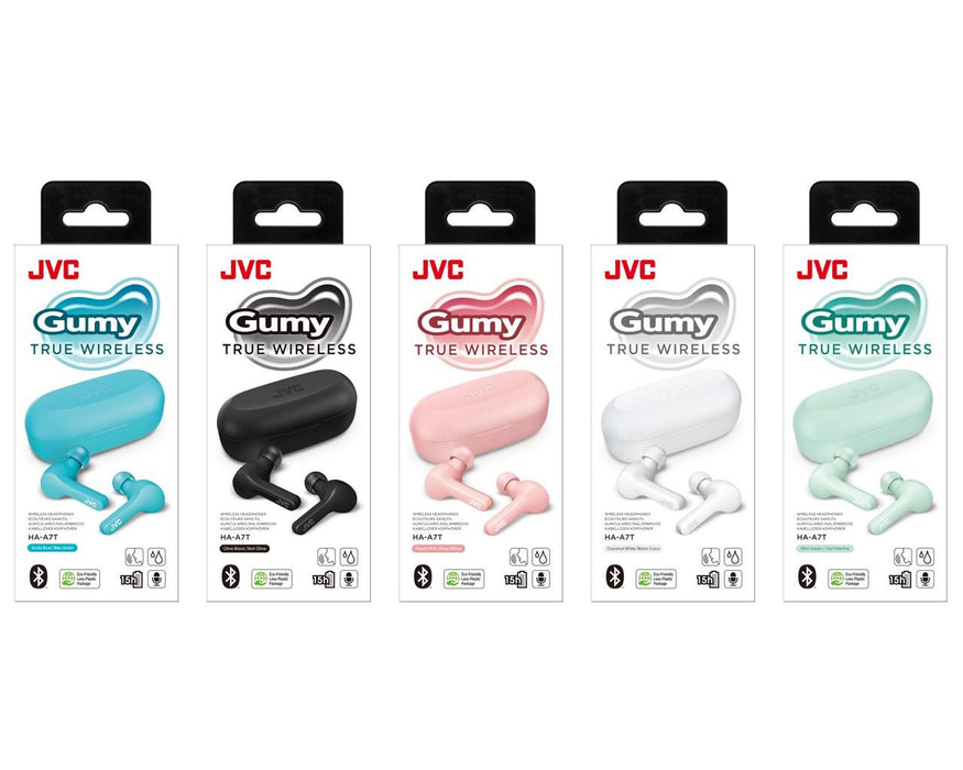 JVC HAA7TBU Gumy True Wireless In-Ear Headphones-White