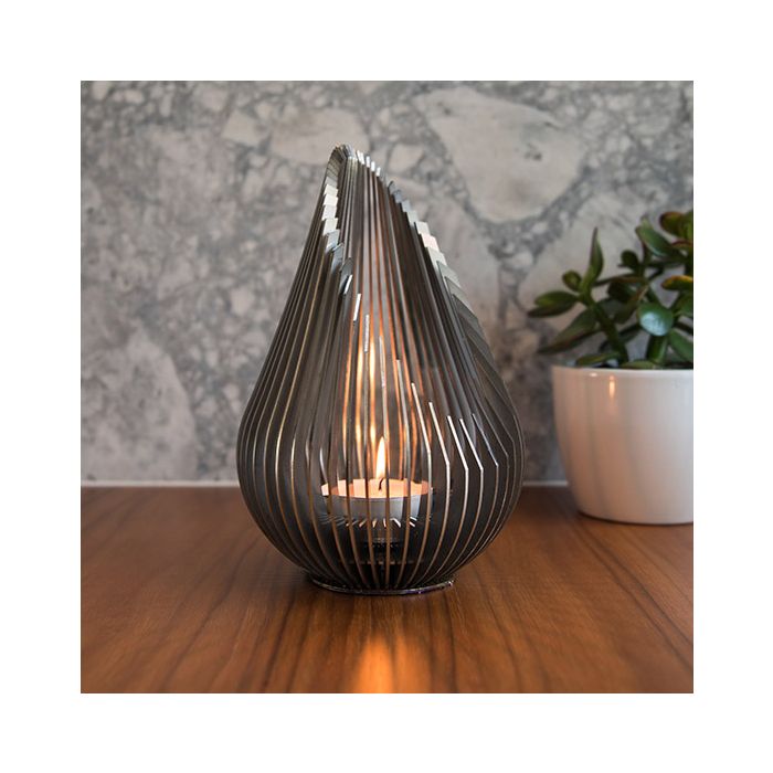 Glowbus Growdrop Luxury Centrepiece Candle Holder Stainless Steel L