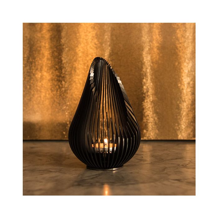 Glowbus Growdrop Luxury Centrepiece Candle Holder Black Steel M