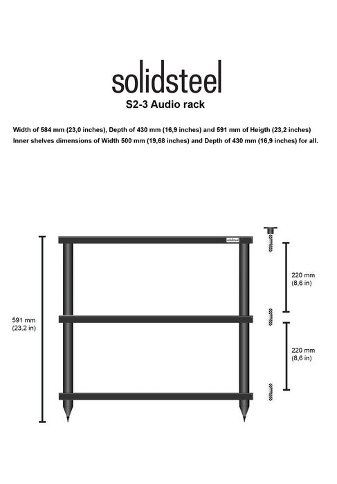 Solid Steel S2-3 3 Shelf Hifi Rack