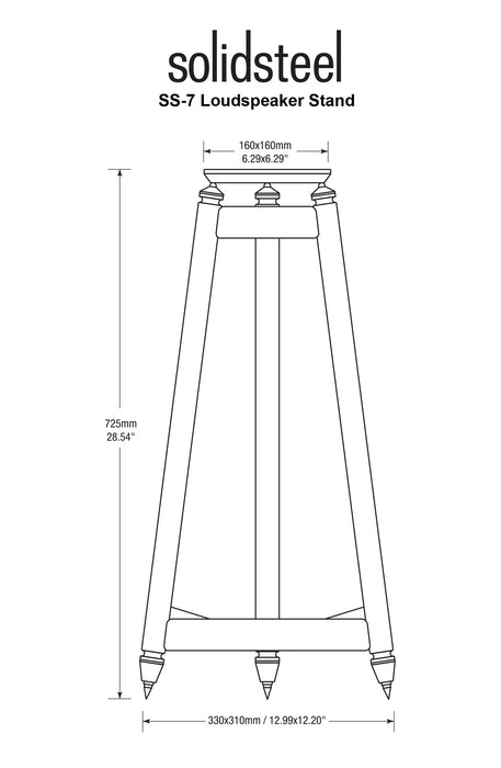 Solid Steel SS-7 Speaker Stands RAW