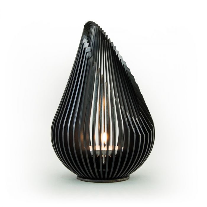 Glowbus Growdrop Luxury Centrepiece Candle Holder Black Steel M