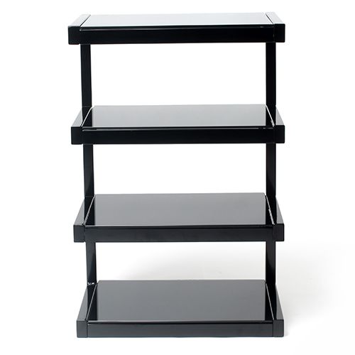 Norstone Esse 4 Shelf Hifi Stand-Black Frame/Black Glass