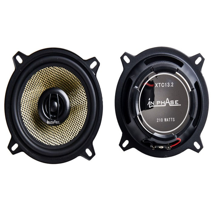 In Phase Car Audio XTC13.2 13cm/5.25" Coaxial Speakers 210 Watts Directional Tweeter Design